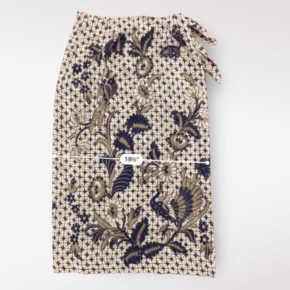 Nordstrom‎ Classiques Entier Patterned Silk Maxi Wrap Skirt Size M Classic Chic - Picture 5 of 6